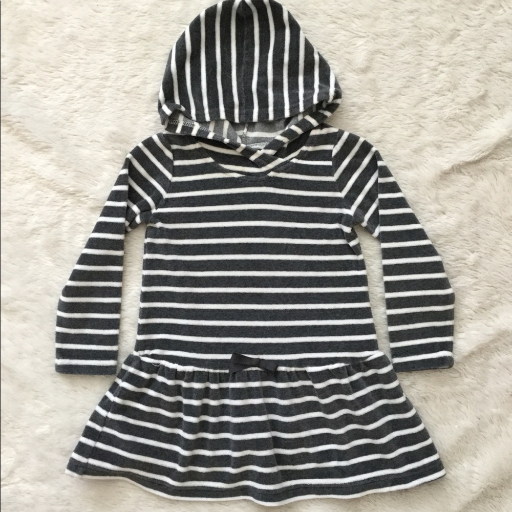 Gymboree striped hooded velour dress